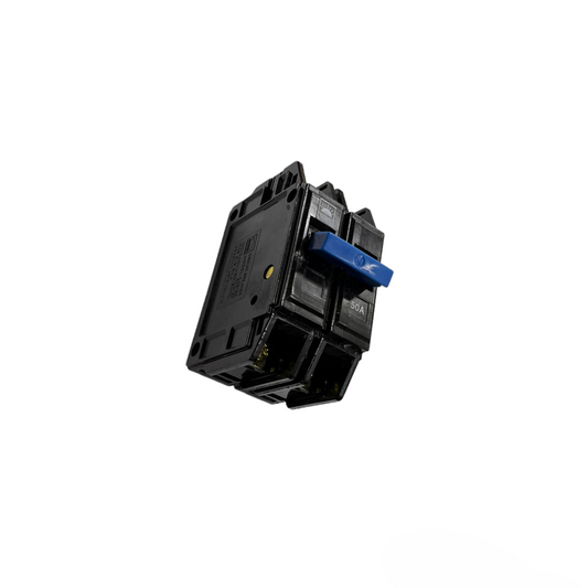 Taiyou 30A 2 Pole Circuit Breaker Bolt on with black body and blue switch for electrical protection