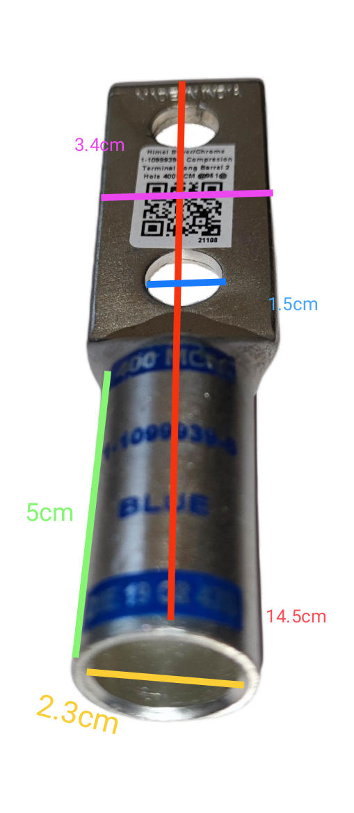 Utilux Terminal Lugs Long Barrel 2 Holes 400MCM with durable copper construction for electrical connections