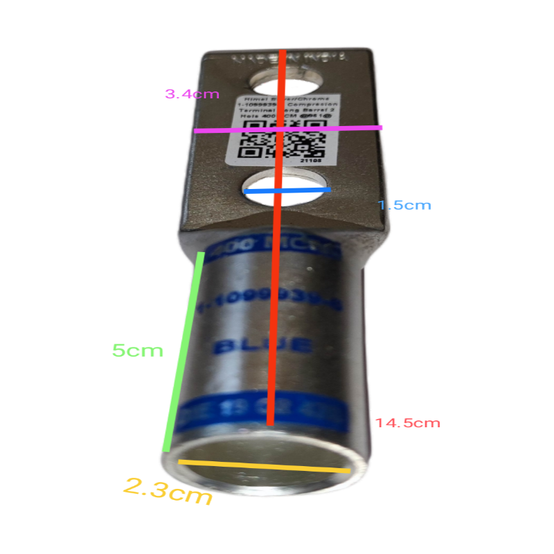 Utilux Terminal Lugs Long Barrel 2 Holes 400MCM with durable copper construction for electrical connections