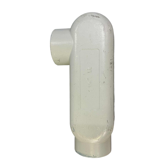 Threaded LL conduit body made of durable white material for electrical wiring installations