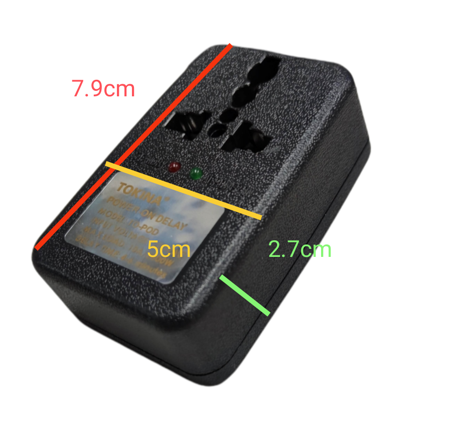 Tokina Power On Delay Tokina 10A 2000W black power point switch with LED indicators and universal plug