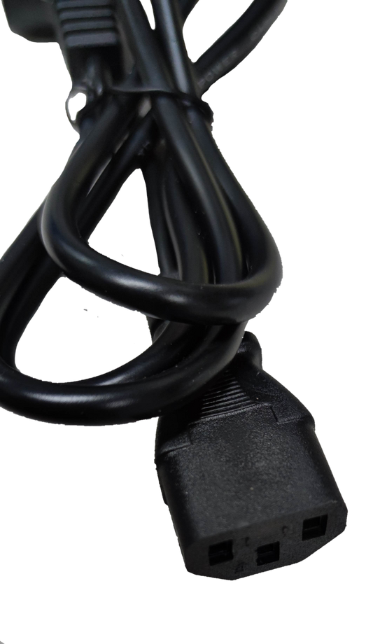 Black Type I to C13 AC power cord with three-prong connector and durable wiring