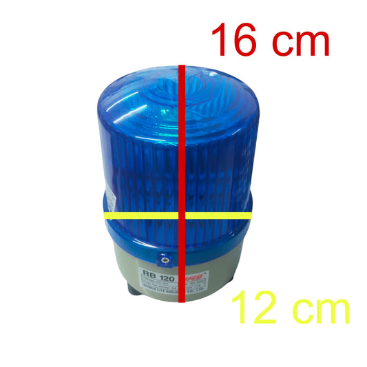 Sifco Rotary Warning light 24V DC - Blue with a height of 16 cm and diameter of 12 cm for safety applications