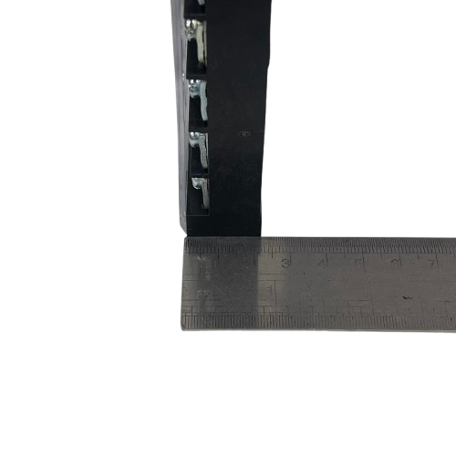 Grippes 45A 12Pairs Terminal Block 600V black modular terminal block with metal clamps shown next to ruler for scale