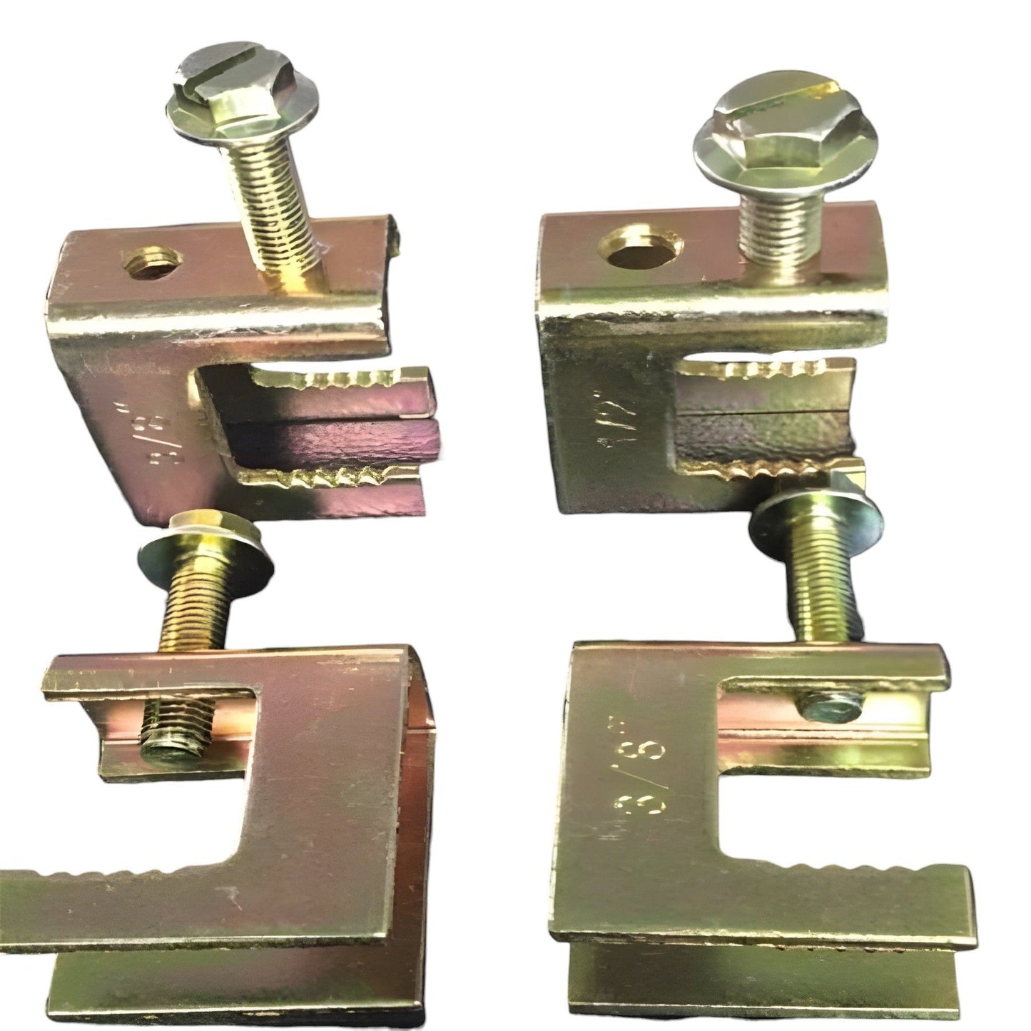 Electx Electrical Supply beam clamp for electrical conduit set of four zinc plated serrated jaw clamps