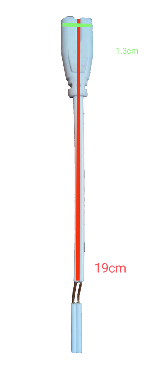 Local T-5 AC Connector 2 Pins white two pin connector with 19cm red and white wires and exposed leads