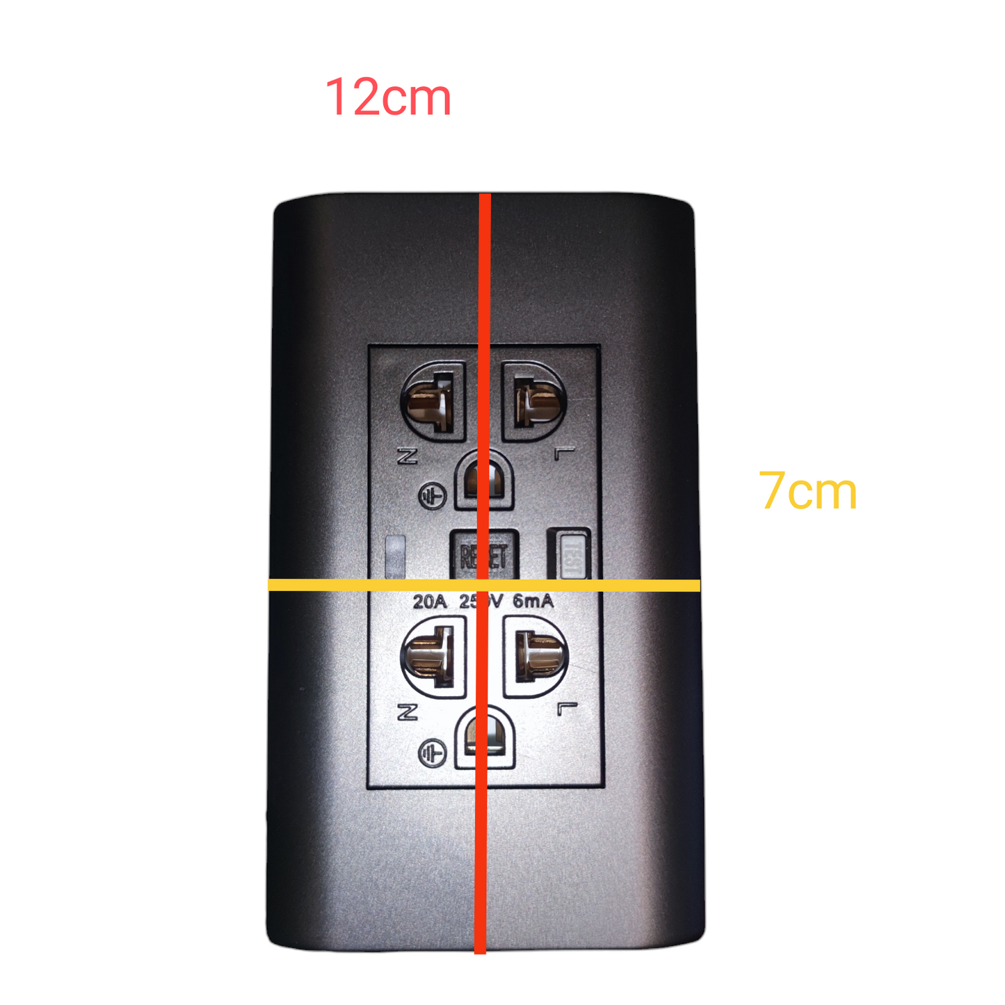 Royu GFCI Duplex Universal Outlet 20A 220V black power outlet with two sockets and safety features