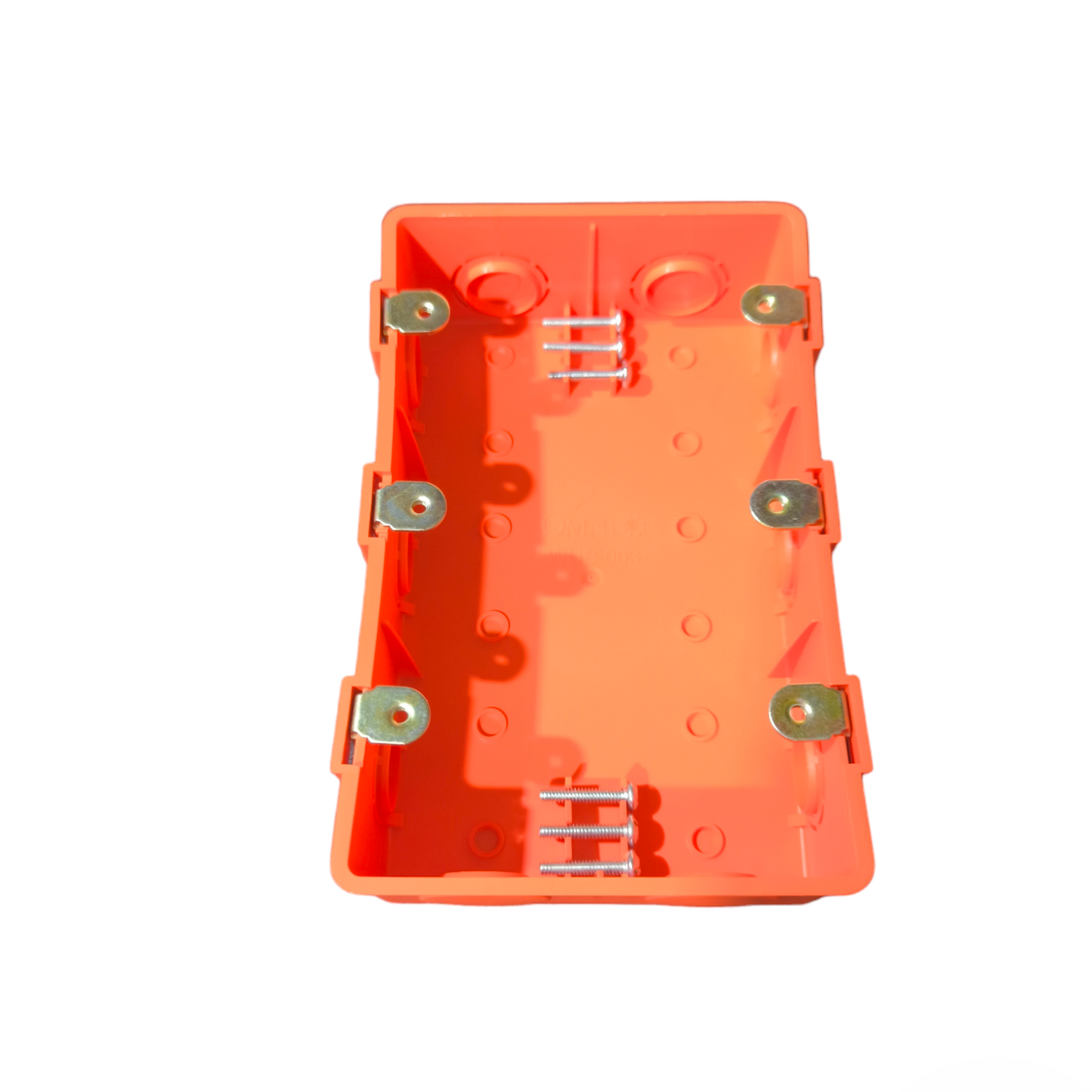 Omni Utility Box for 9 Gang Wiring Devices in bright orange for electrical circuitry and parts
