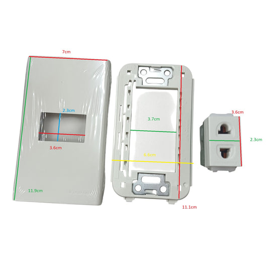 Panasonic 1 Gang Universal Outlet Receptacle Quick Connect Terminal 16A 250V with Plate, 1 Gang Universal Outlet Device Wide Series with Plate, 1 Gang Universal Receptacle Quick Connect Terminal Wide Series with Plate WEG10919-5 / WEG6801W-1