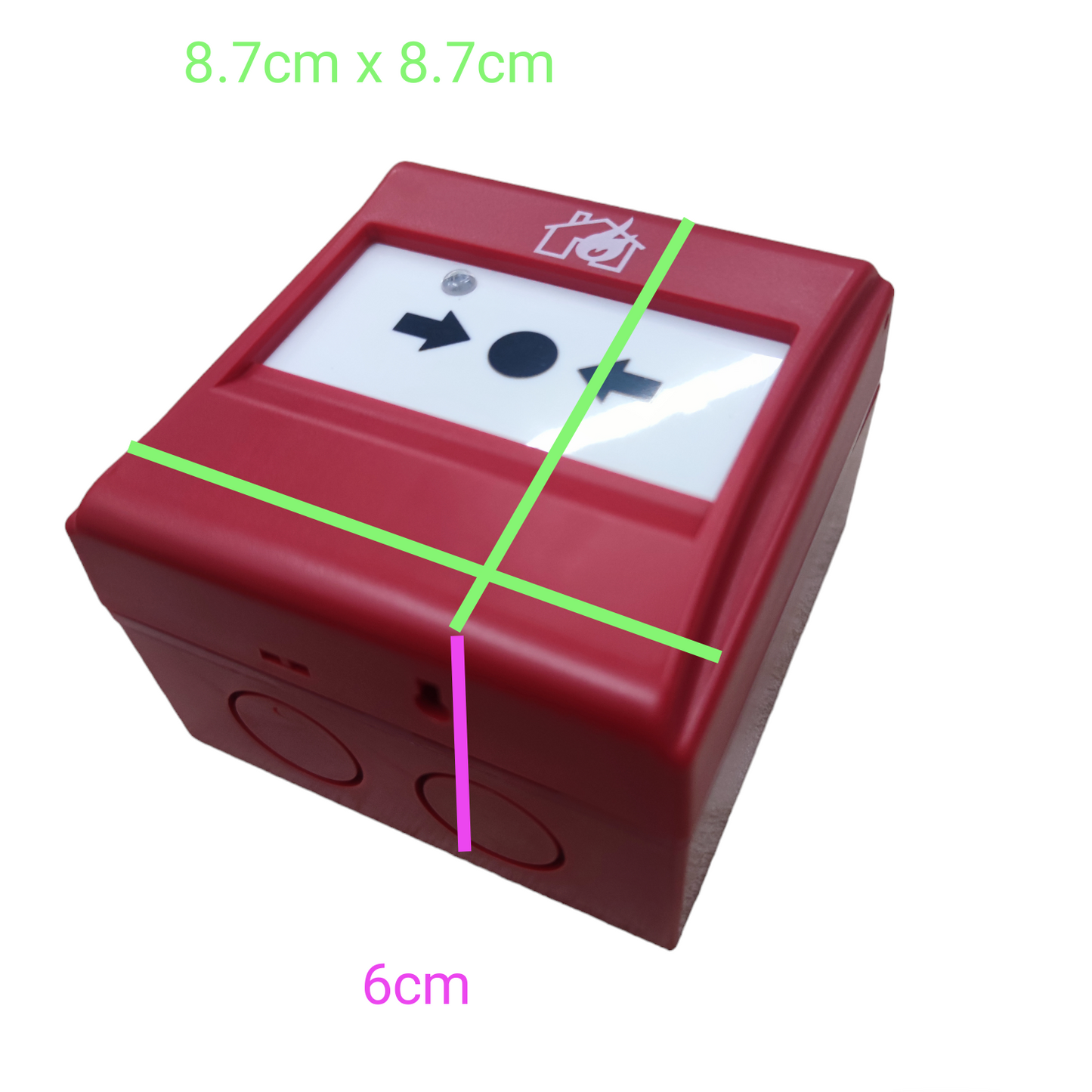 Manual Pull Station VSAIL red fire alarm switch with push down activation and clear instructional icons