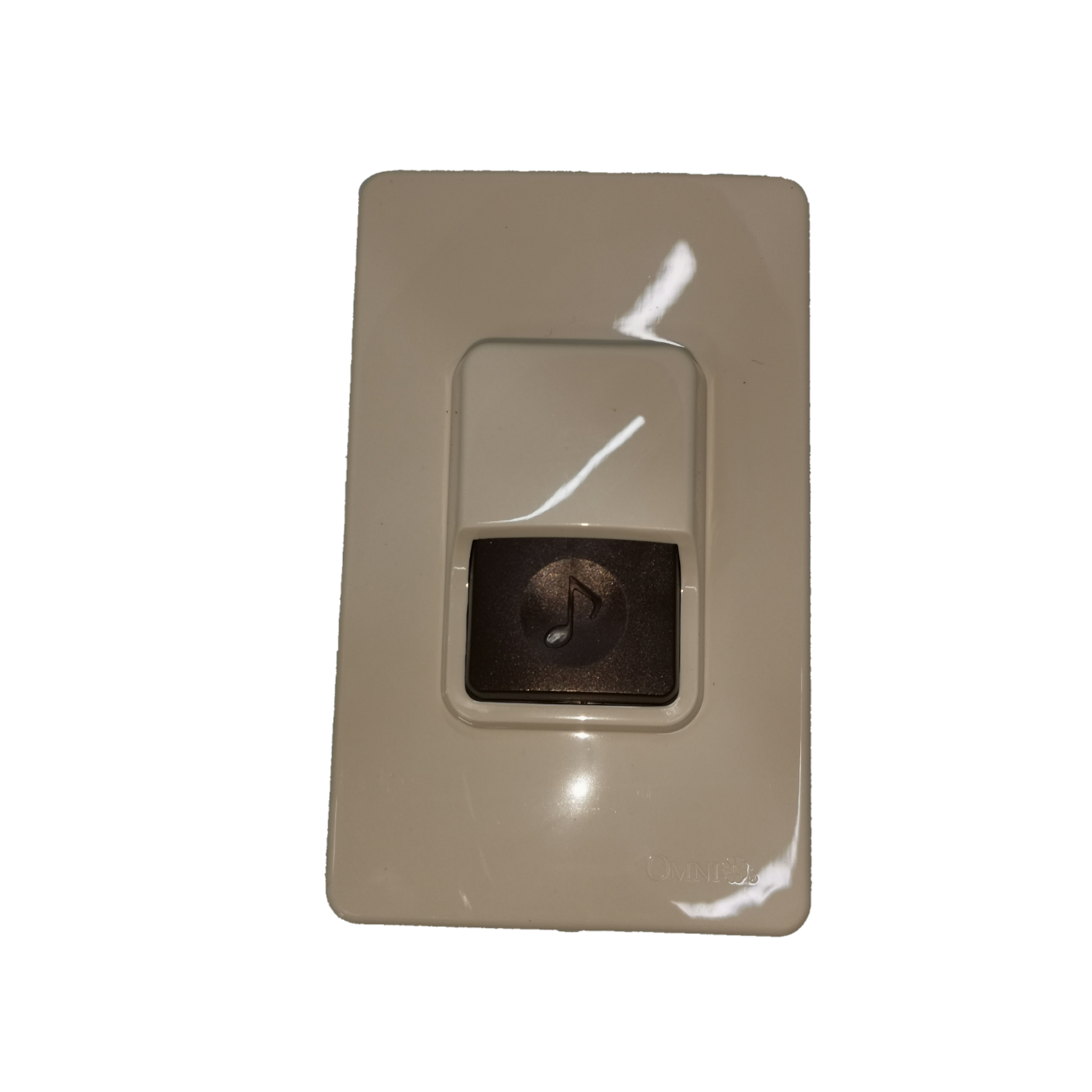 Omni weatherproof doorbell push button switch with sleek design and durable finish