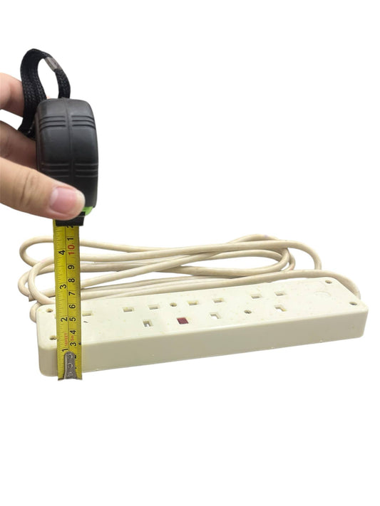 4 gang extension cord 220V white power strip with multiple outlets and measurement tape
