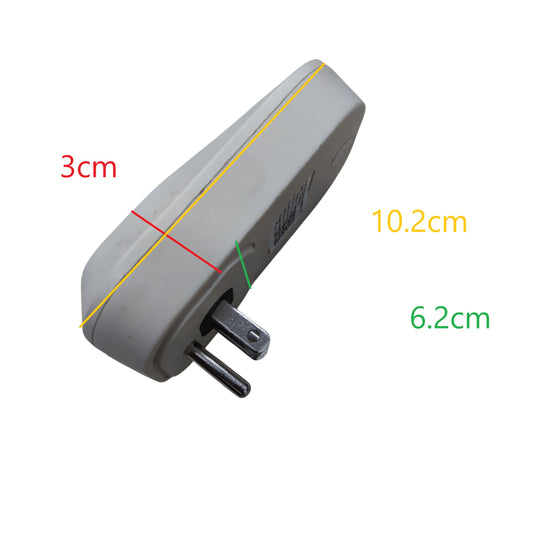 White Wifi Smart Outlet 5A 220V power plug with two metal prongs and compact design