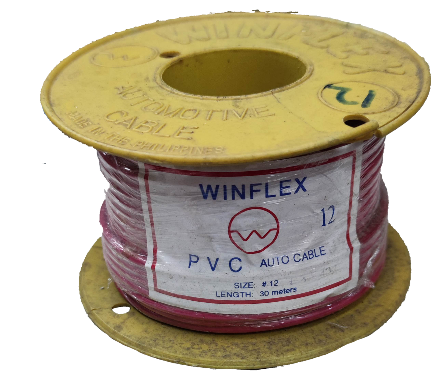 Winflex Auto Wire 14 AWG red automotive cable spool with 30 meters length and PVC insulation