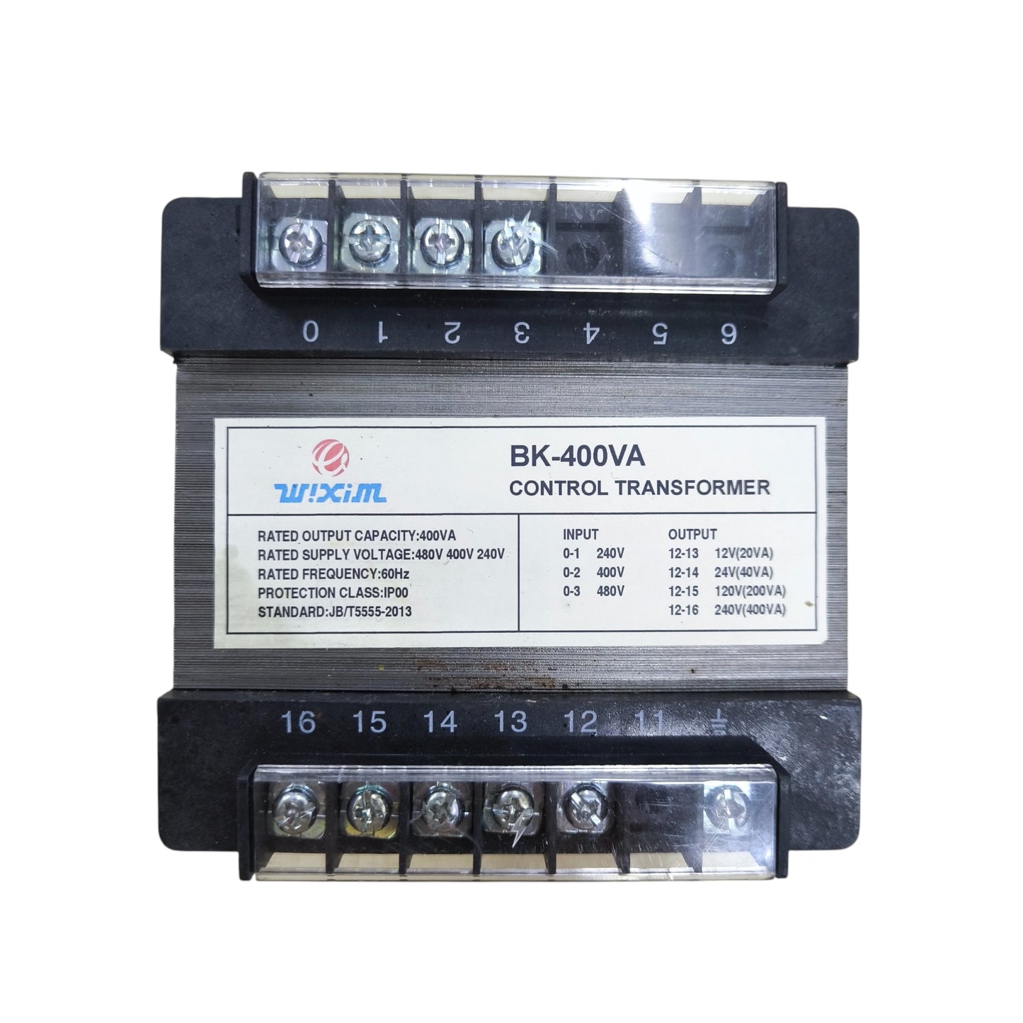 Wixim 400VA Control Transformer BK 400VA rectangular control transformer with screw terminal blocks top and bottom