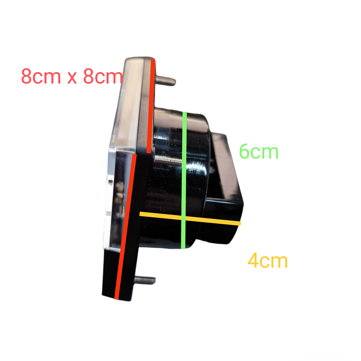 Yokohama 400A AC Panel Meter 80mm x 80mm side view showing compact electrical circuitry design