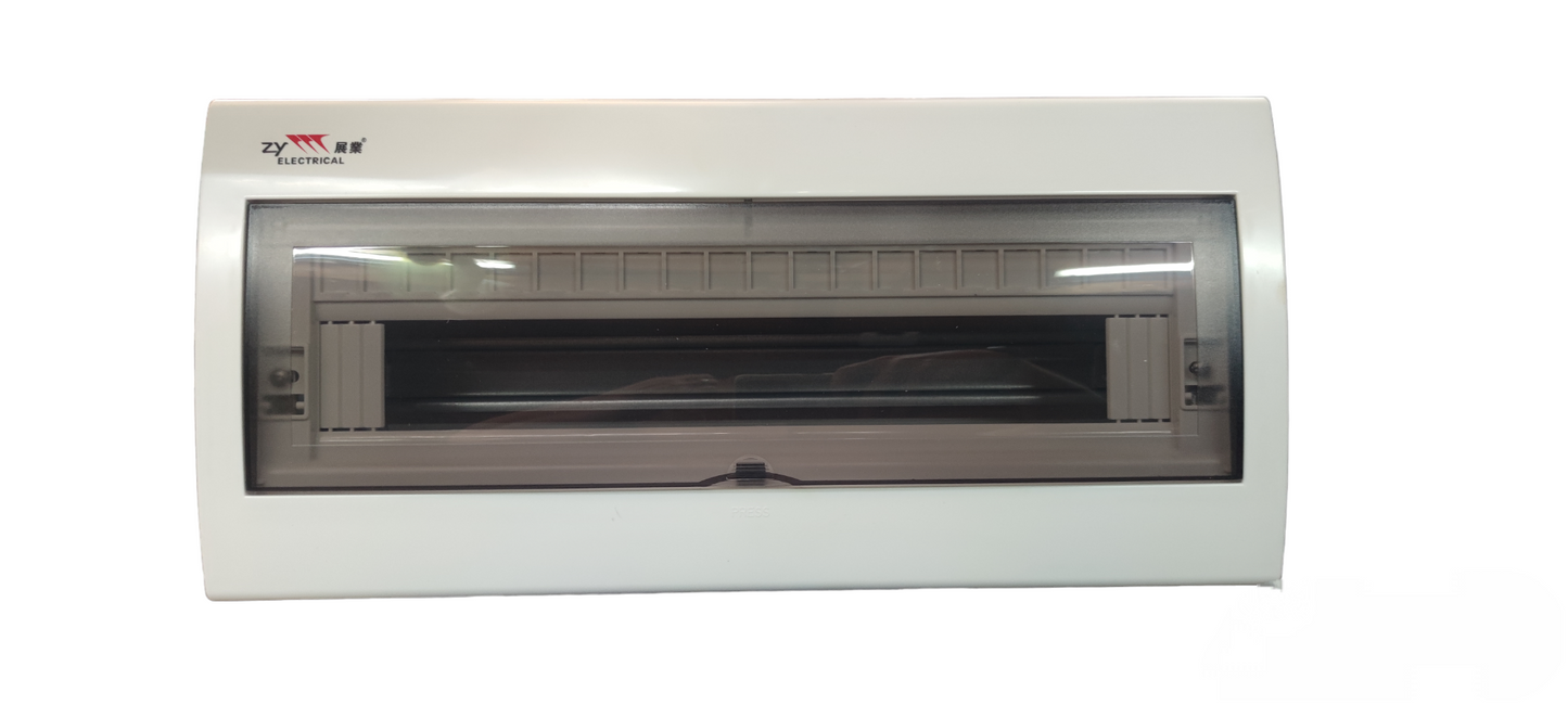 ZY 18 Ways Distribution Box electrical circuitry part with transparent cover and white casing