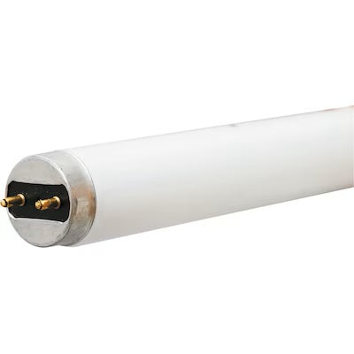 20W T12 T10 fluorescent tube light showing close-up of cylindrical white lamp with metal pins
