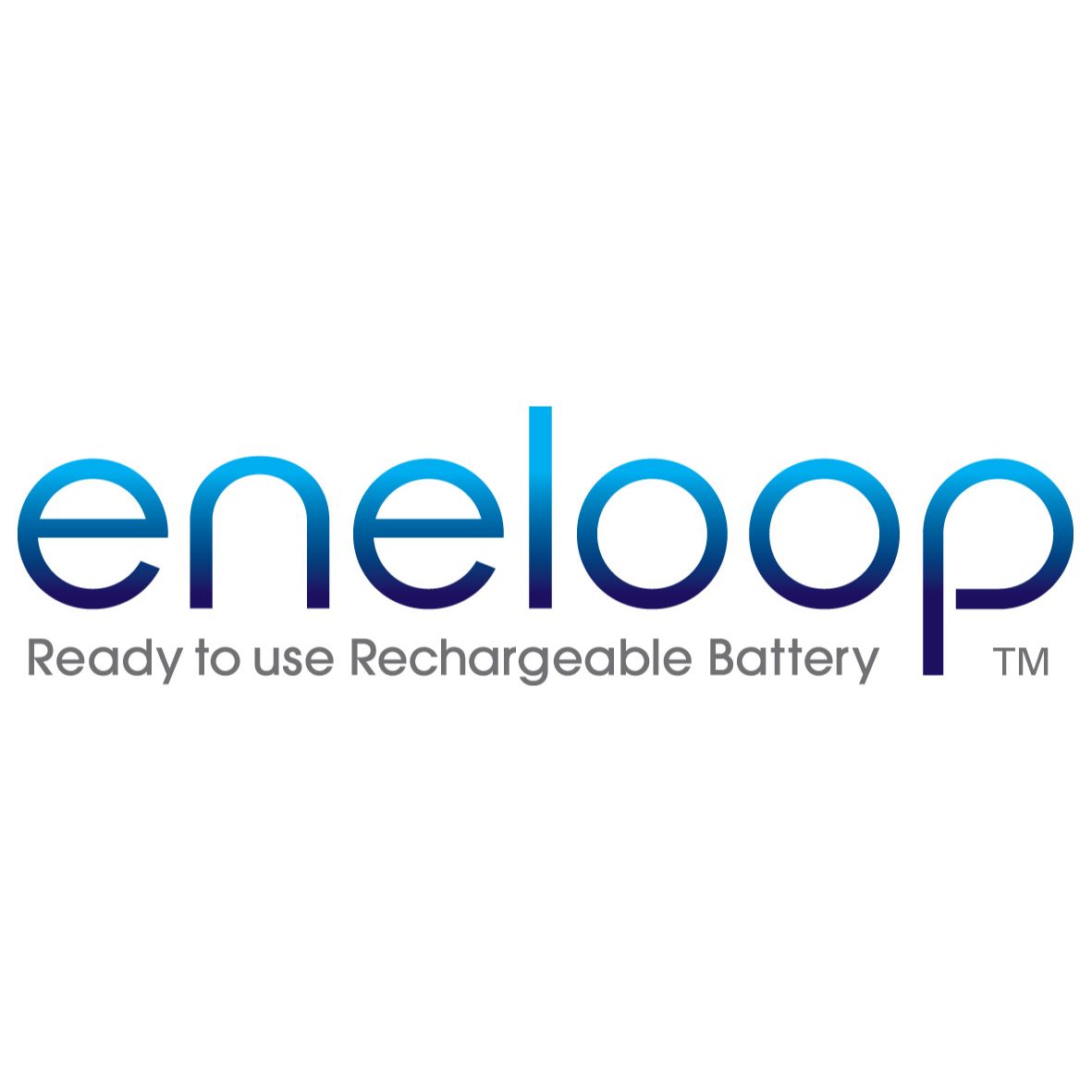 Eneloop rechargeable batteries logo with tagline ready to use rechargeable battery