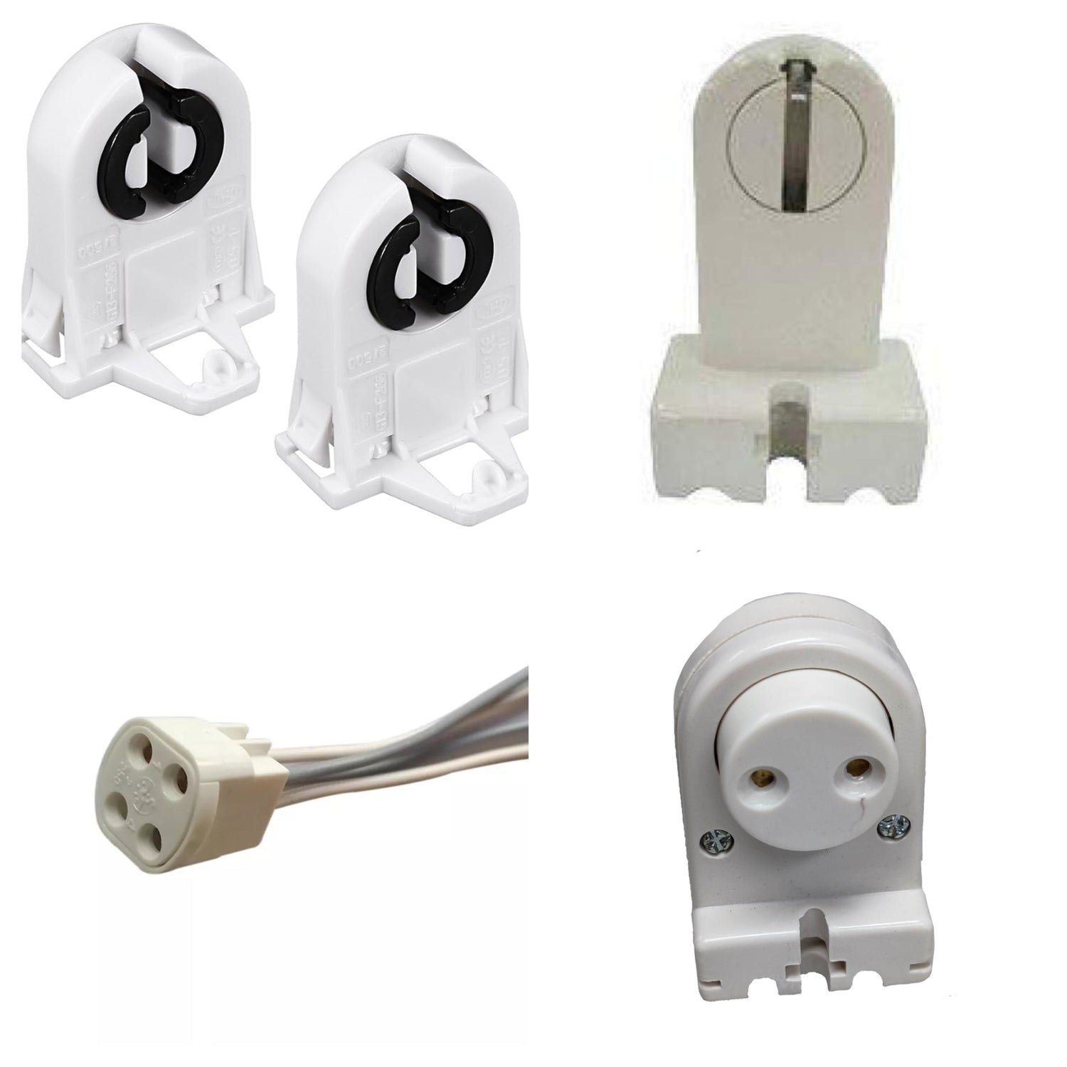 Collection of durable fluorescent lamp holders for T8 T10 T12 and circular lamps with G13 socket