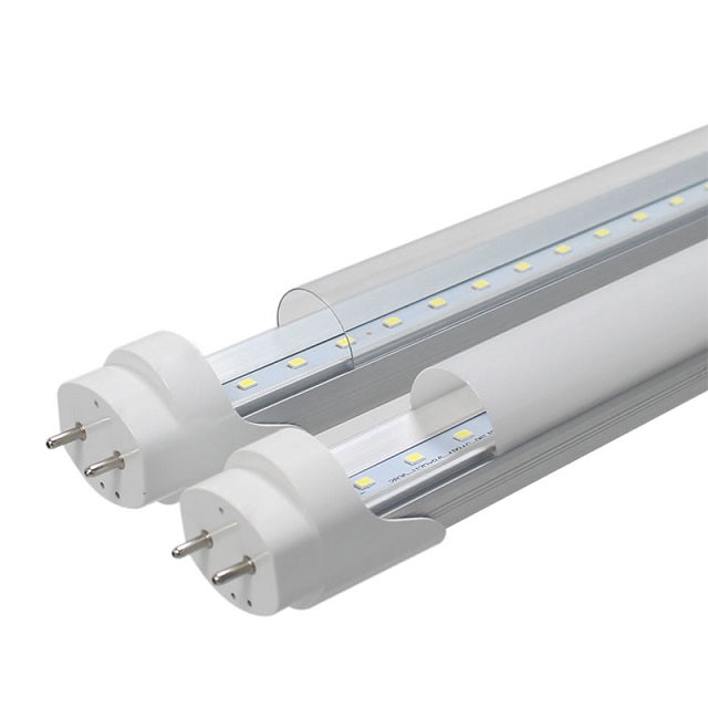 Energy-saving double ended LED tube lights with clear and frosted covers for bright, efficient lighting