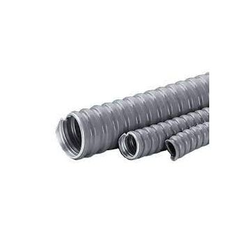 Liquid tight flexible conduit hose in various sizes showcasing flexible, durable, and moisture-resistant plastic wrap design