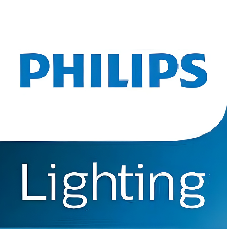 Philips industrial lighting logo showcasing energy-efficient LED and smart lighting solutions