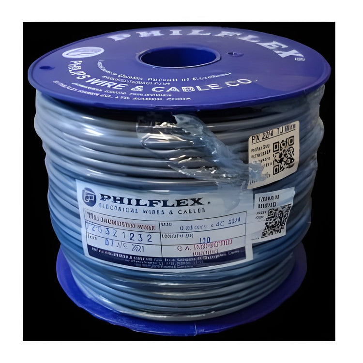 Spool of blue telephone jacketed wire with insulated copper conductors for reliable voice and data communication