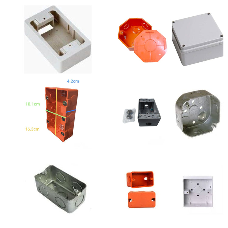 Various utility box and junction box for electrical wiring used to protect and organize electrical connections