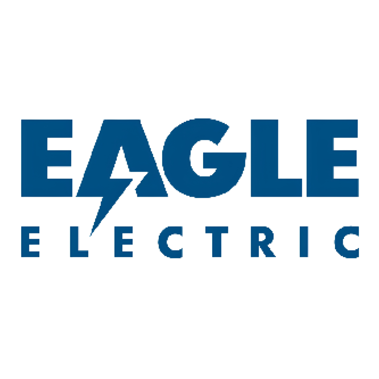 Eagle Electric Devices & Products logo in blue with a lightning bolt incorporated in the letter A