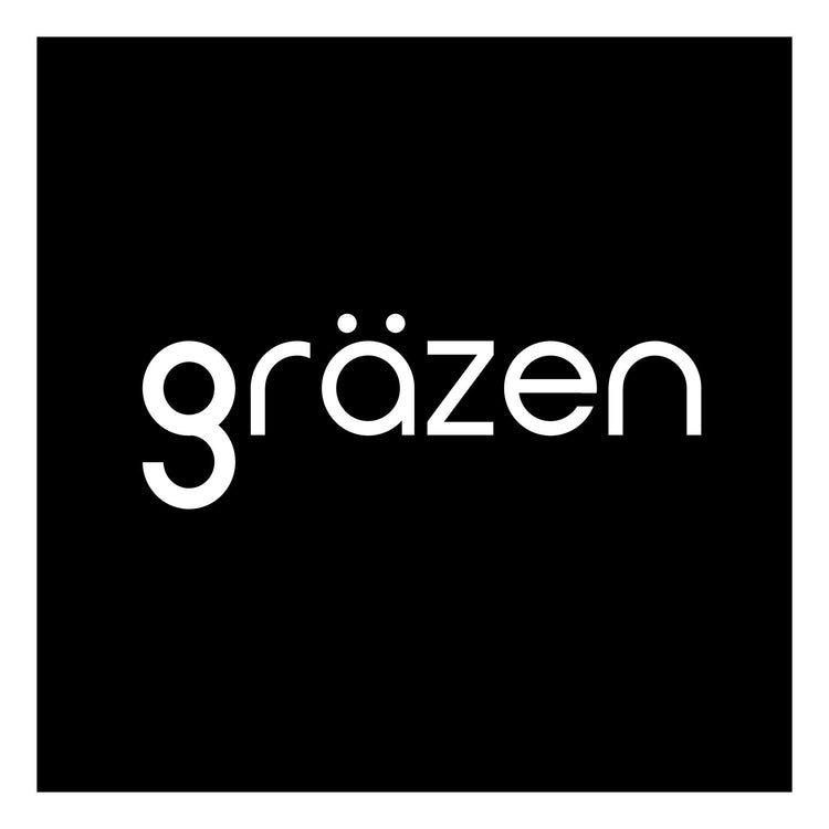 Grazen electrical outlets and switches brand logo in white on black background