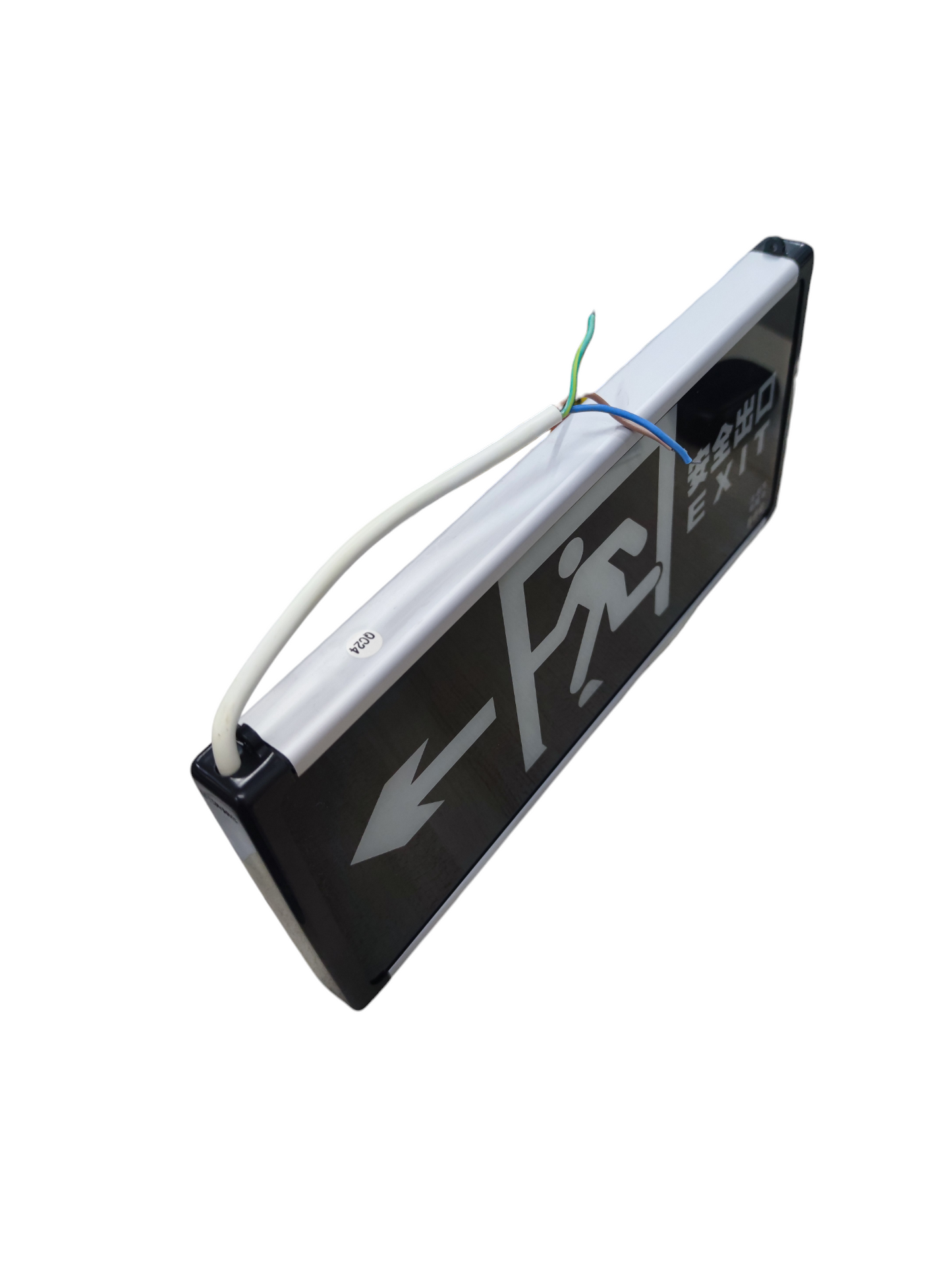 Exit Sign Left Arrow Running Man Glass 220V 3W Green DZ-BLZD-1LRE3W (E)SF