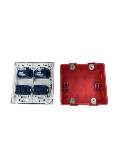 Panasonic 2 Gang CAT6 with 2 Gang Telephone Outlet Data with Voice and Utility Box WEG6804+(2XWEG24886)+(2XWEG2164)+Utility Box