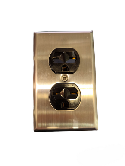 Eagle 2 Gang Tandem with Ground and Stainless Plate 16A 250V