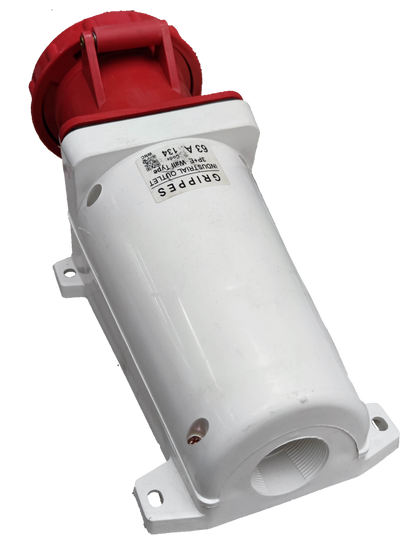 Grippes 63A 3P+E Industrial Outlet 6h 380-415V IP 67 (4 Pins) IEC 6309-2 #134