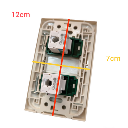 Omni 2 Gang LAN Outlet with Plate WWP-112+(WWC-303x2)