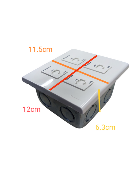 Panasonic 4 Gang CAT6 Data Outlet Wide Series WEG6804+(4XWEG24886)+Utility Box