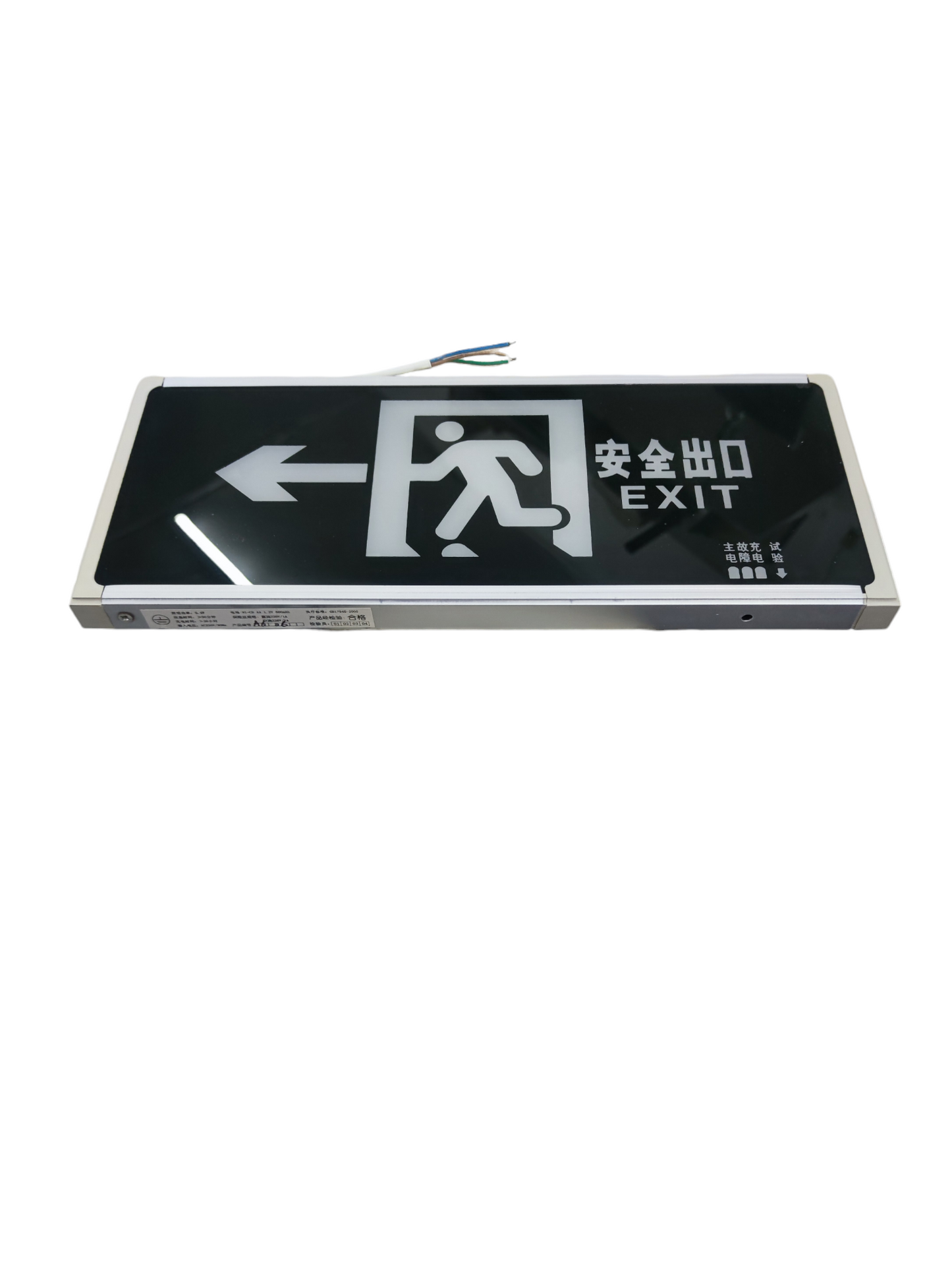 LED Exit Sign Green Left Arrow 3W 220V Running Man Glass GB17945-2000 (C)SF