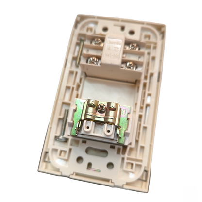 Omni 2 Gang Telephone Outlet and Cable Outlet with Stainless Plate Cover Wide Series WWP-112S+WWT-302+WWV-301