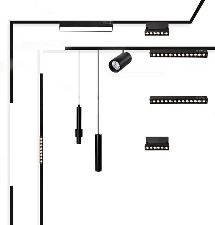 ILLUMIQ TERRA Magnetic Track Light 1 Meter 26mm with 2pcs 18W LED Grille Track Light Daylight 6500K 220V 20 Series