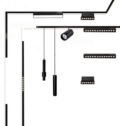 ILLUMIQ TERRA Magnetic Track Light 1 Meter 26mm with 2pcs 18W LED Grille Track Light Daylight 6500K 220V 20 Series