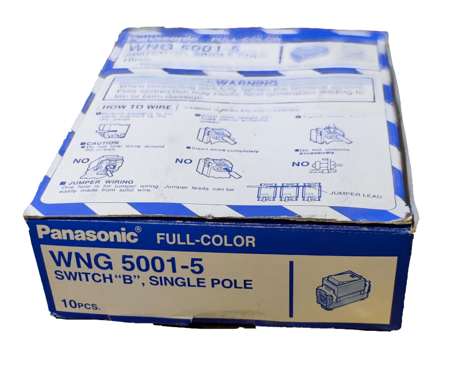 Panasonic 1 Way Switch Device Classic, 1 Way Switch "B" Single Pole Device Classic Series 16A 250V (10PCS)