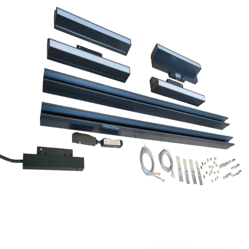 Magnetic Track Light 2 Meters 50mm with 4pcs 18W LED Foldable Flood Track Light 220V Warm White 3000K ( ILLUMIQ TERRA)