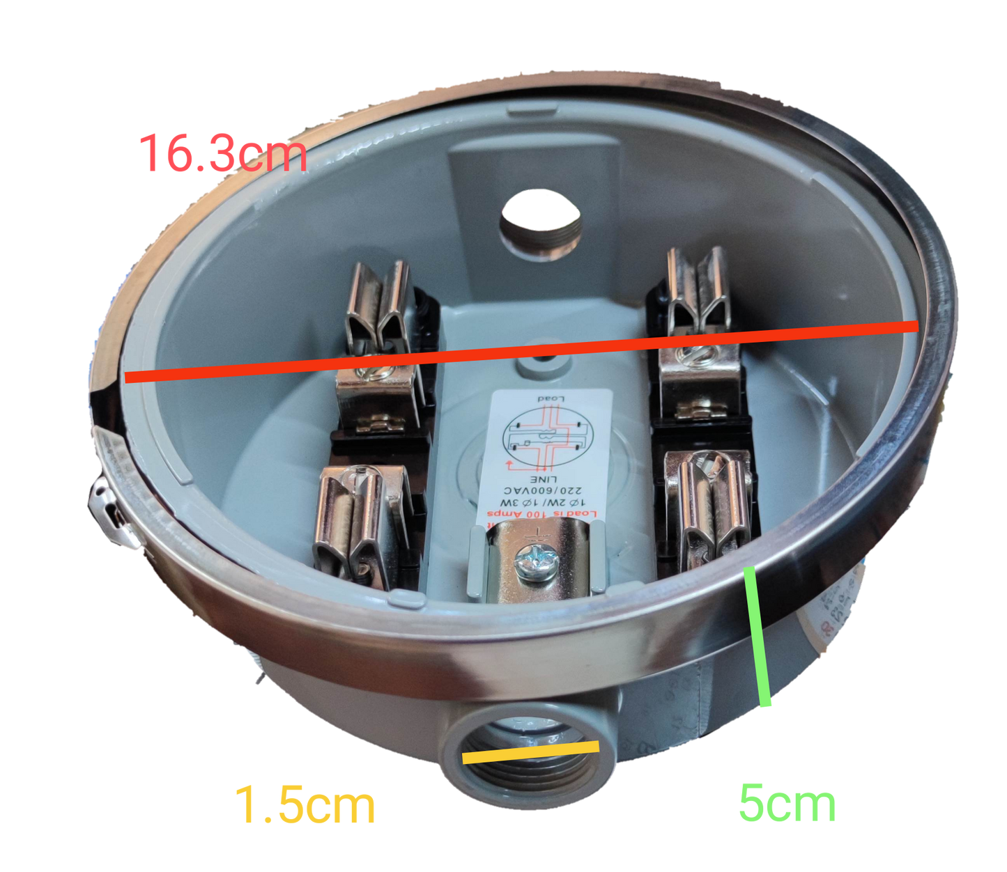 Cirtech Round Meter Base 1/2 inch Hub Electrical Meter Base KWH Meter Base 4 Jaws