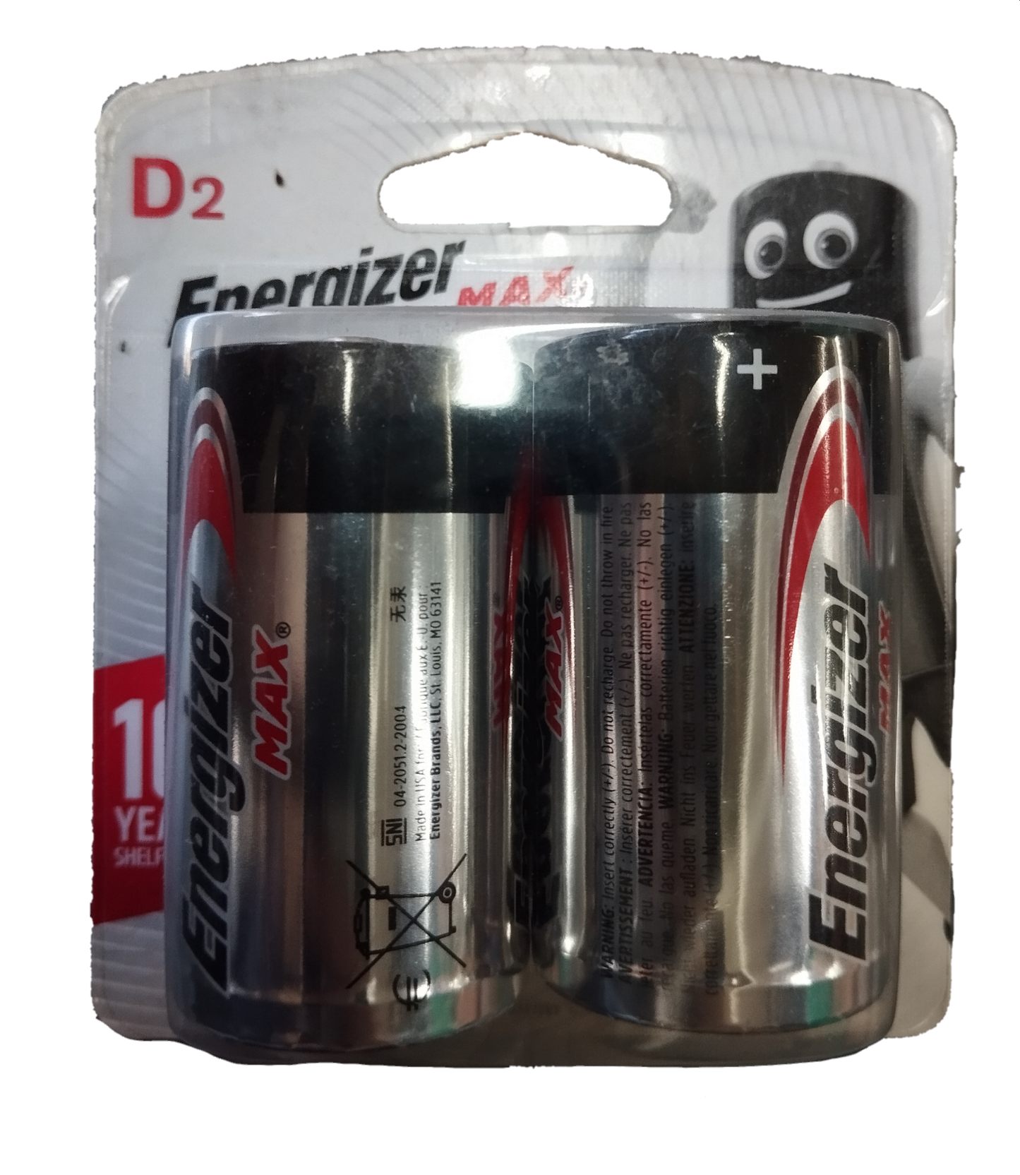 Energizer Size D Alkaline Battery 1.5V LR20 Packs of 2