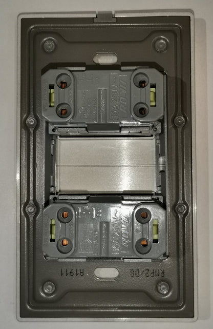 Royu 2 Gang 1 Way Switch with Plate Dark Gray