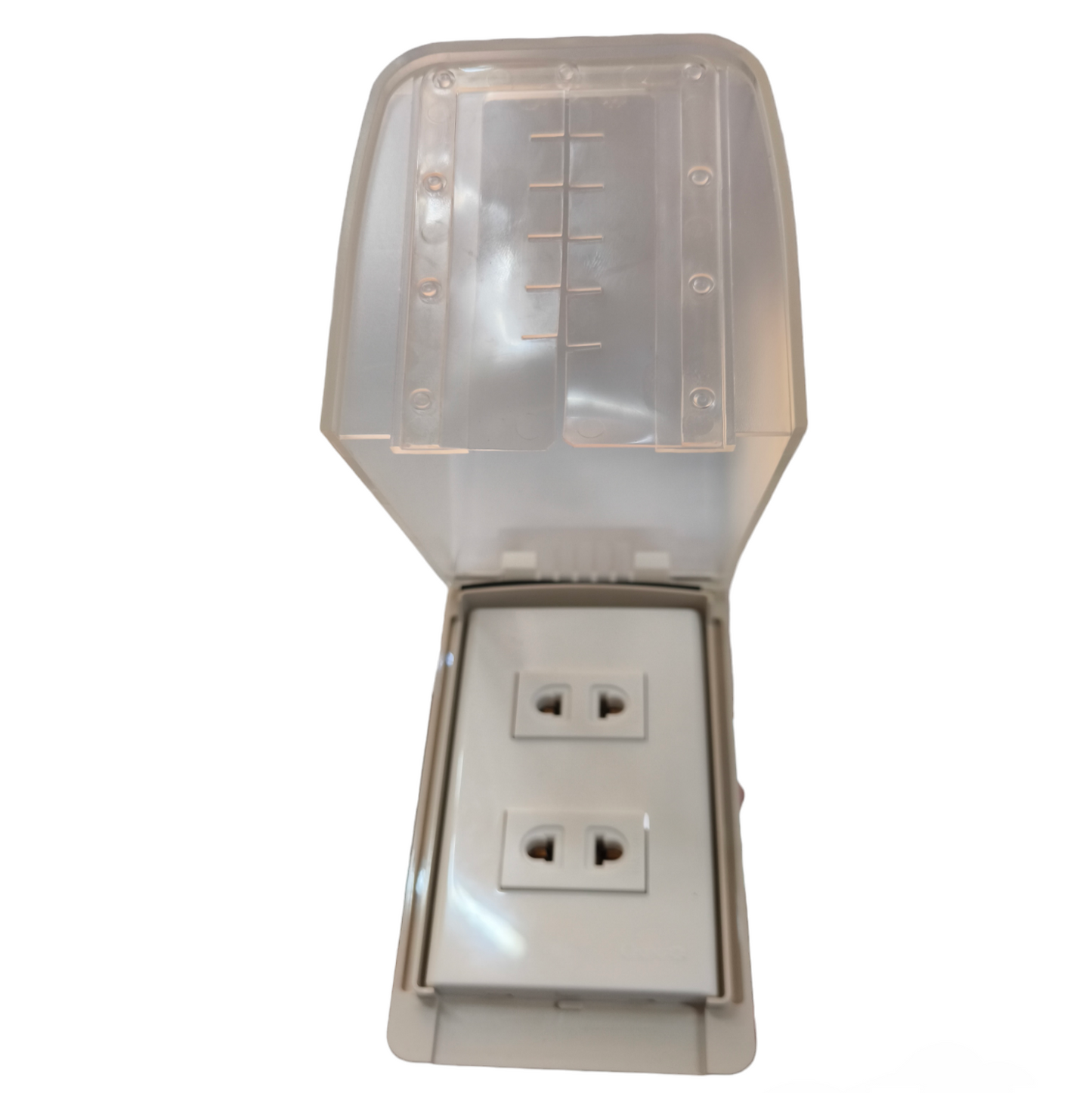 Omni Weatherproof 2 Gang Universal Outlet 15A 250V with Plate Cover WPP-605+WWP-112+(WWU-200x2)