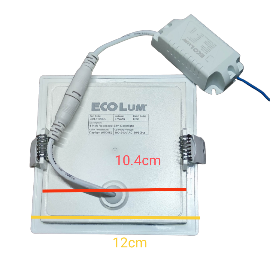 Ecolum 6W LED Downlight Square Daylight 6500K 220V