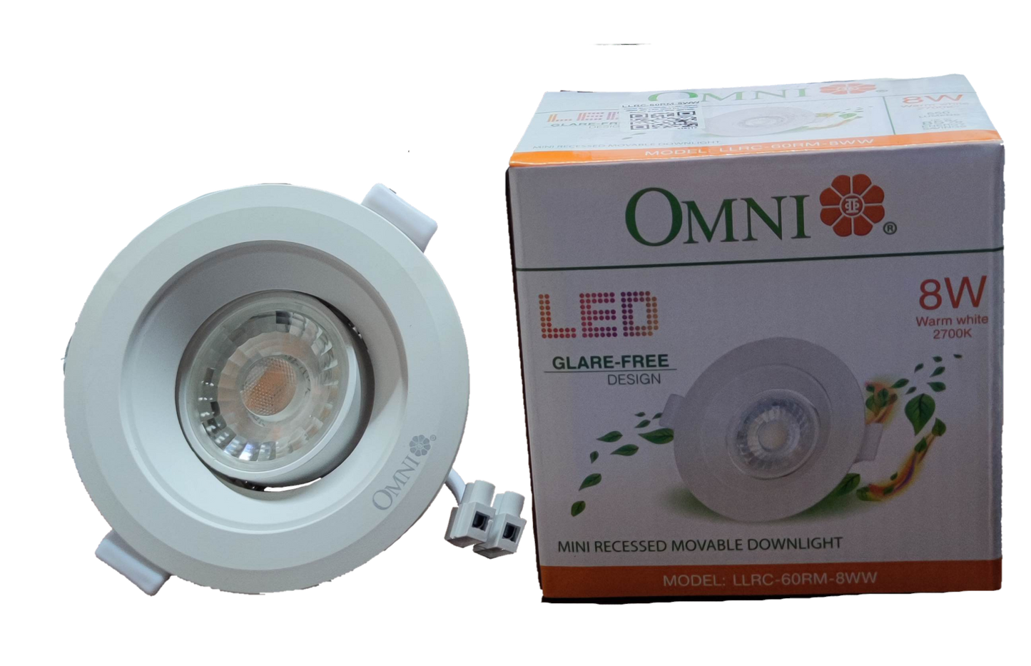 Omni 8W LED Movable Downlight 220V Warm White 3000K, 8W Mini Recessed Movable Downlight 550 Lumens