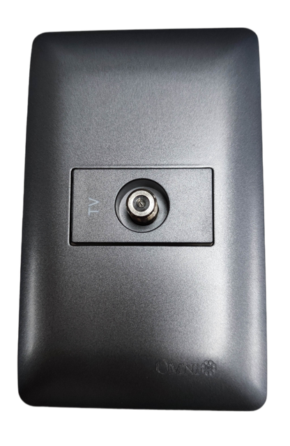 Omni 1 gang cable TV outlet in black for home entertainment connection